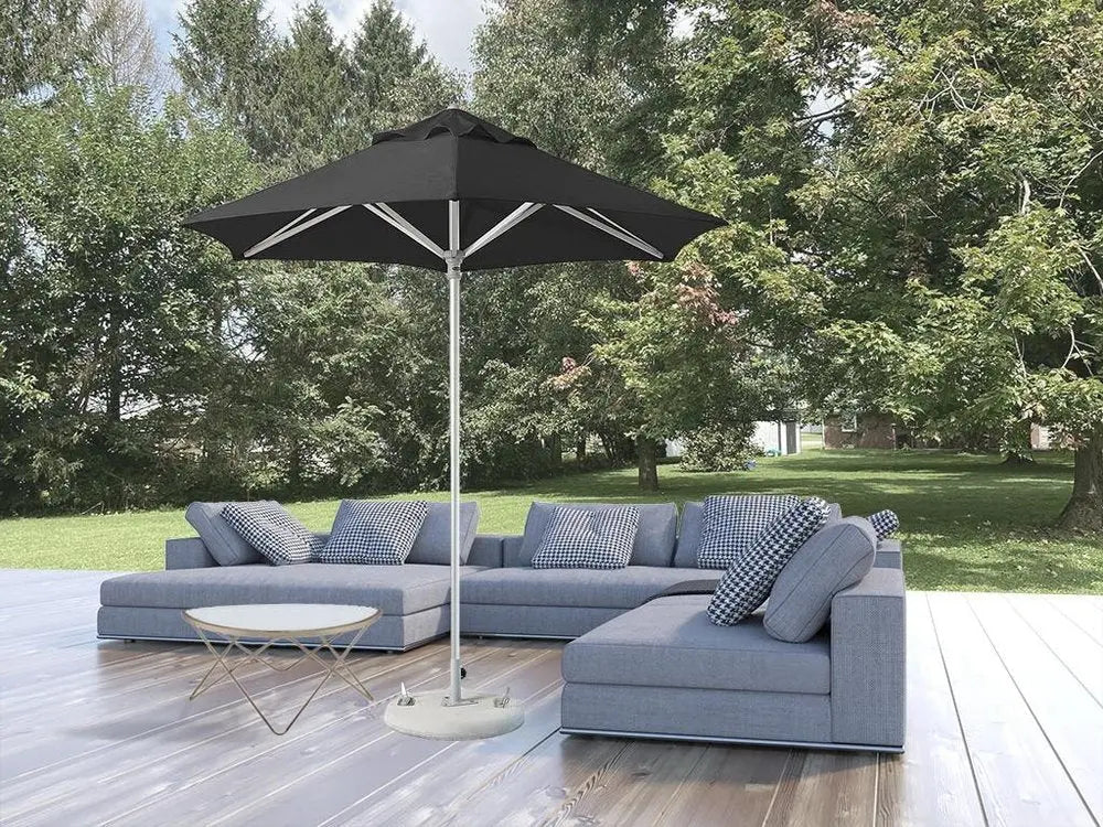 9' Black Polyester Round Market Patio Umbrella - NOBLE HOME INTERIORS