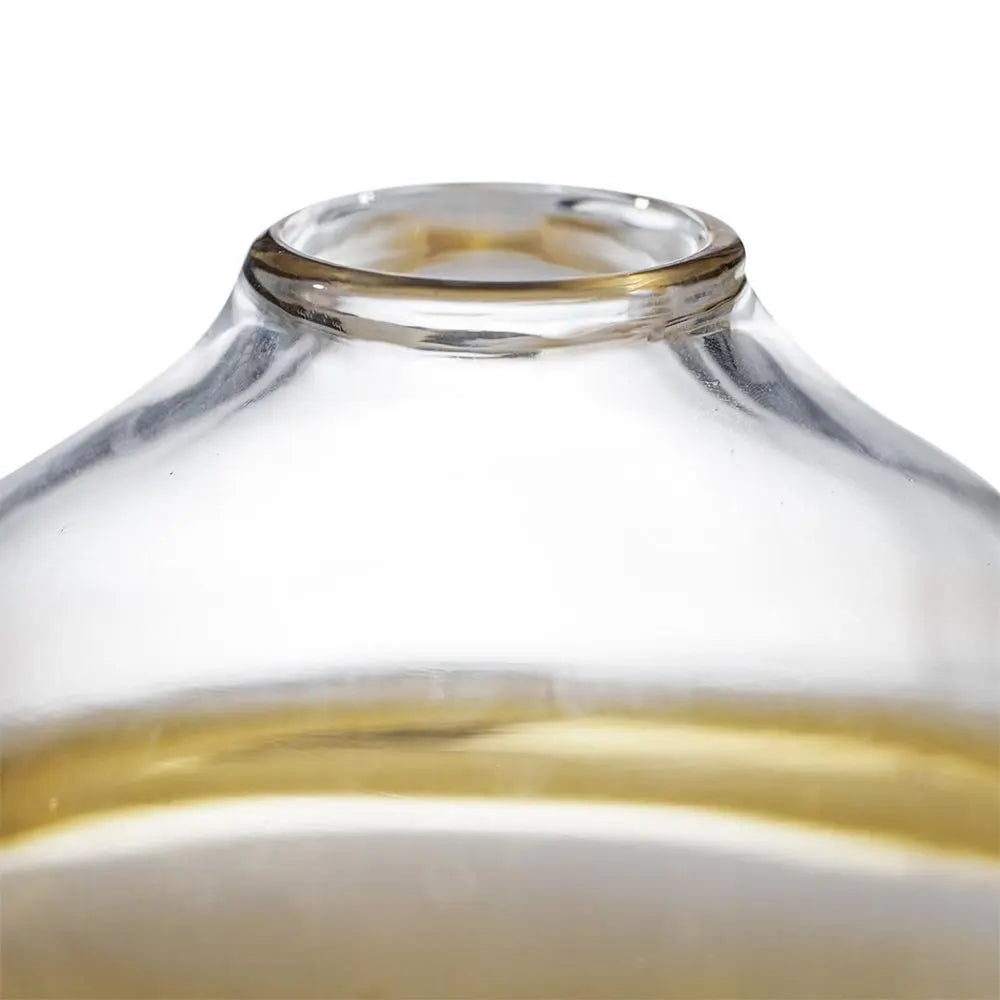 9" Clear And Brown Ombre Round Glass Table Vase - NOBLE HOME INTERIORS