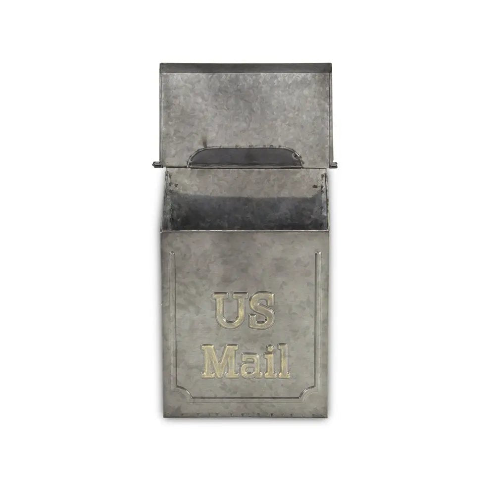 9" Gray Metal Paper Organizer With Lid - NOBLE HOME INTERIORS