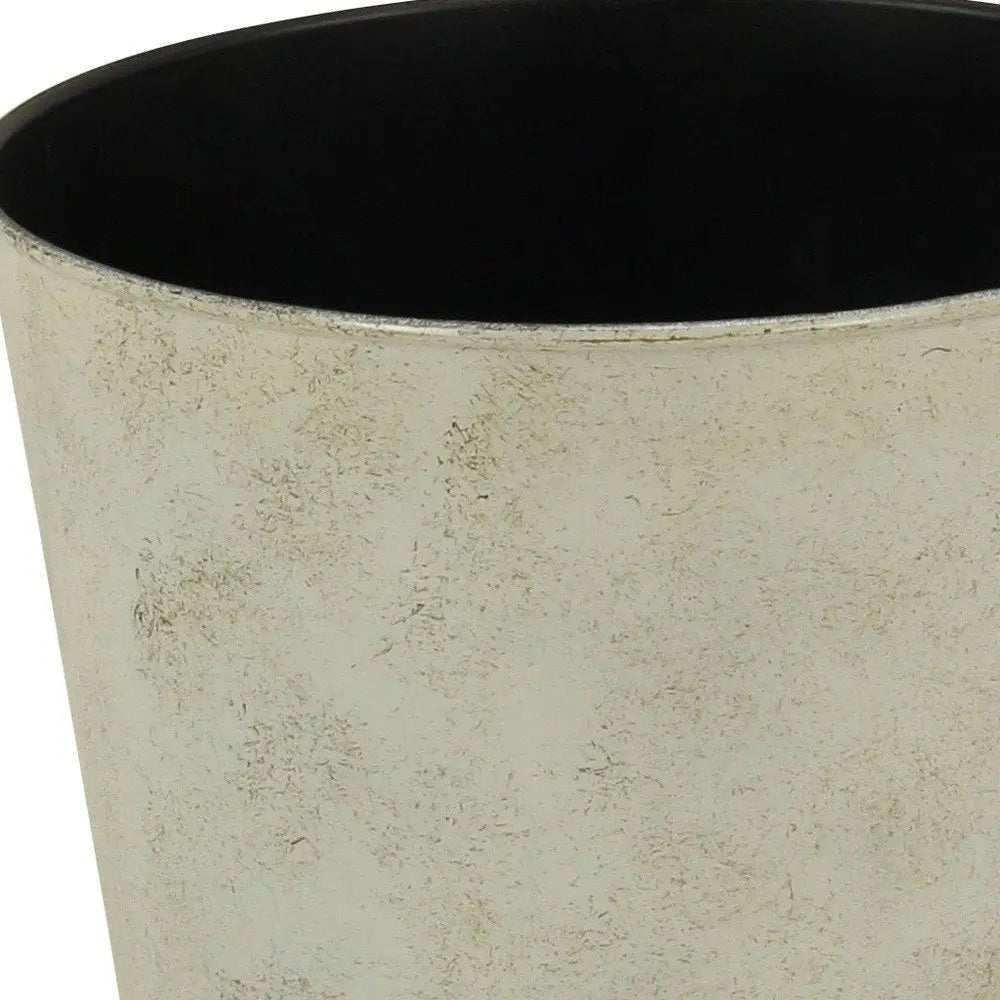 9" Gray Recycled Plastic Indoor Outdoor Round Pot Planter - NOBLE HOME INTERIORS