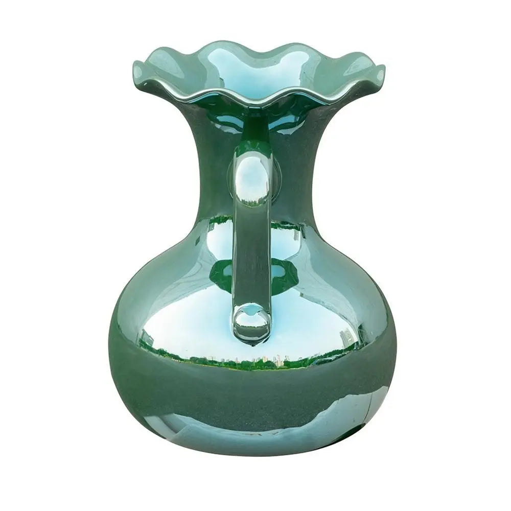 9" Hunter Green Amphora Ceramic Table Vase - NOBLE HOME INTERIORS