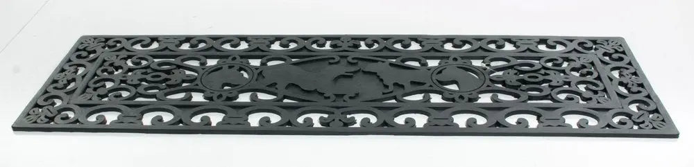 9" X 30" Black Rubber Dog Outdoor Door Mat - NOBLE HOME INTERIORS