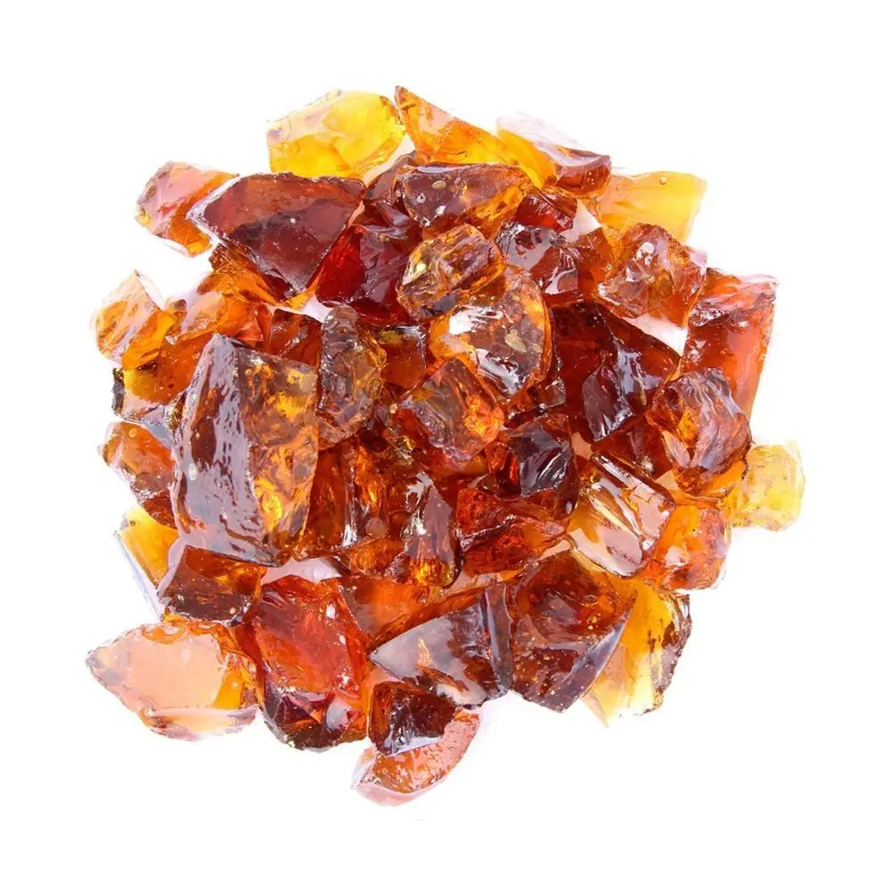 Amber Round Reflective Fire Pit Glass - NOBLE HOME INTERIORS