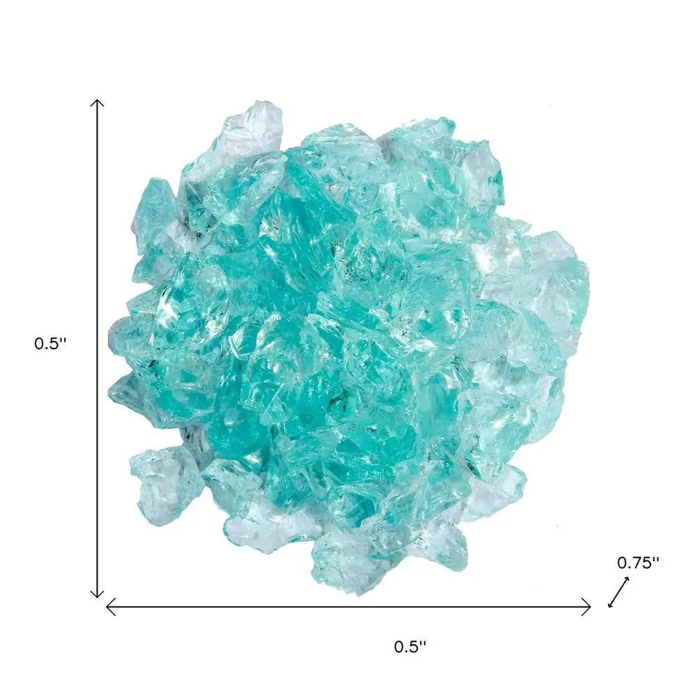 Aqua Round Reflective Fire Pit Glass - NOBLE HOME INTERIORS