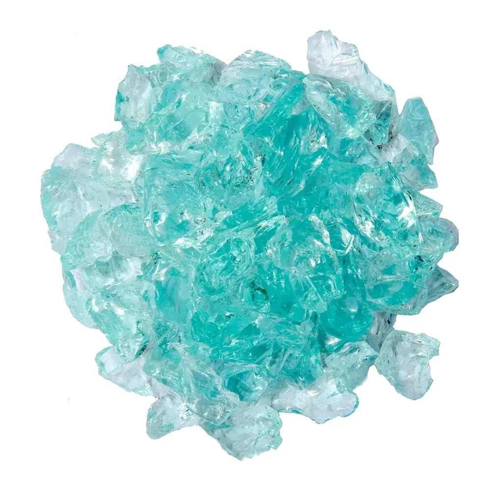 Aqua Round Reflective Fire Pit Glass - NOBLE HOME INTERIORS