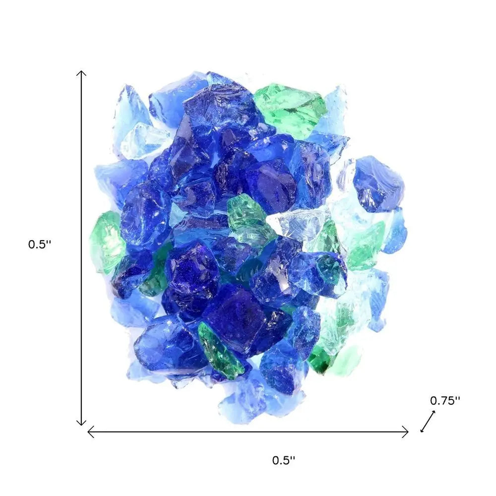 Blue And Green Round Reflective Fire Pit Glass - NOBLE HOME INTERIORS