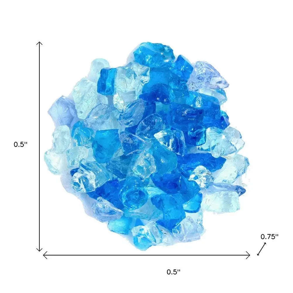 Blue Round Reflective Fire Pit Glass - NOBLE HOME INTERIORS