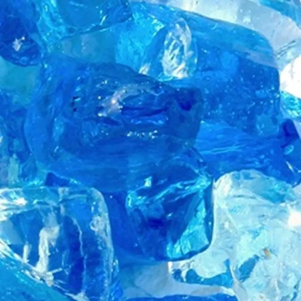 Blue Round Reflective Fire Pit Glass - NOBLE HOME INTERIORS