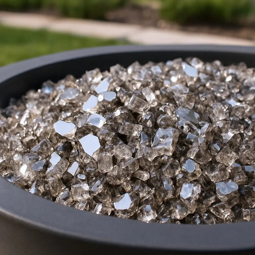 Bronze Round Reflective Fire Pit Glass - NOBLE HOME INTERIORS