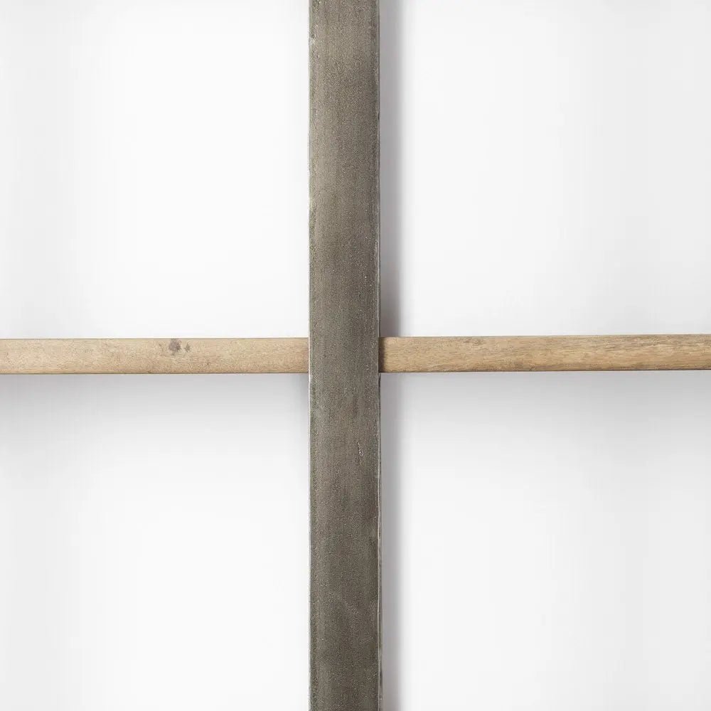 Brown Nickel and Solid Wood Six Tier Bookcase - NOBLE HOME INTERIORS