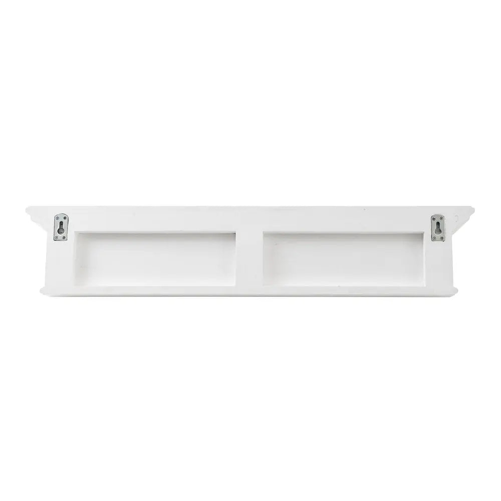 Classic White Wood Wide Six Hook Coat Rack - NOBLE HOME INTERIORS
