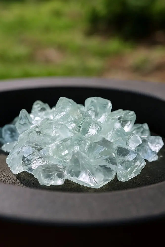 Clear Round Reflective Fire Pit Glass - NOBLE HOME INTERIORS