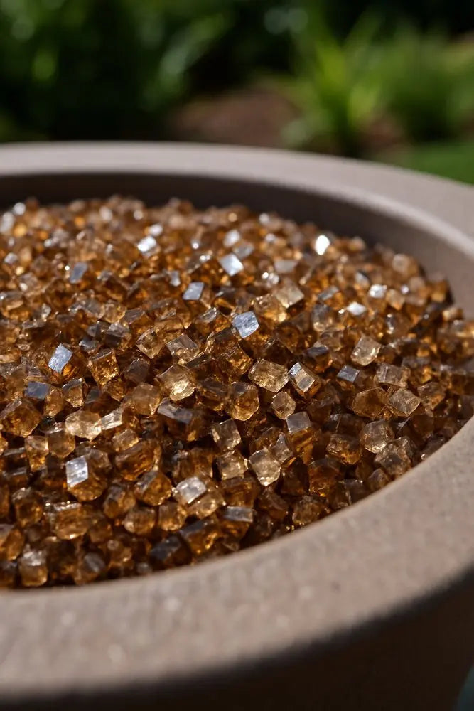 Copper Round Reflective Fire Pit Glass - NOBLE HOME INTERIORS