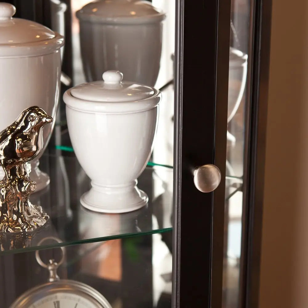 Elegant Black Lighted Curio Cabinet - NOVA HOME FURNITURE