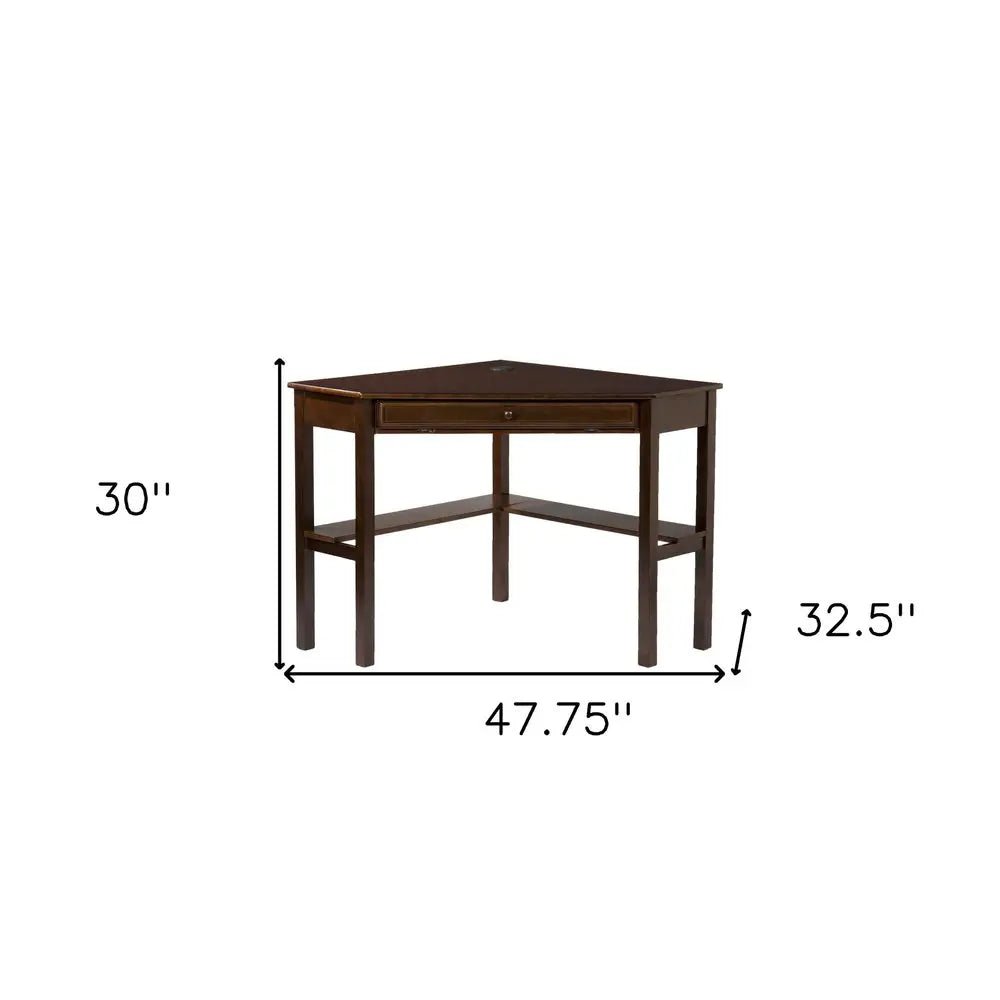 Espresso Corner Computer Desk - NOBLE HOME INTERIORS