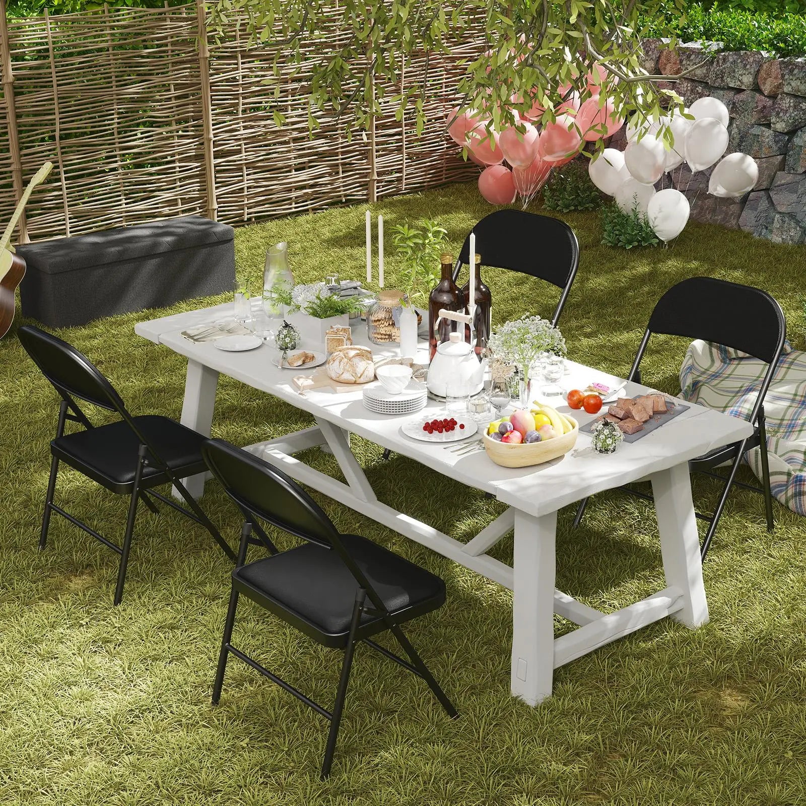 Folding Chair, Leather Padded Folding Chairs, Easy to Use and Store, Outdoor and Indoor, for Home, Office, Party, Comfy, Black - NOVA - HOME - FURNITURE