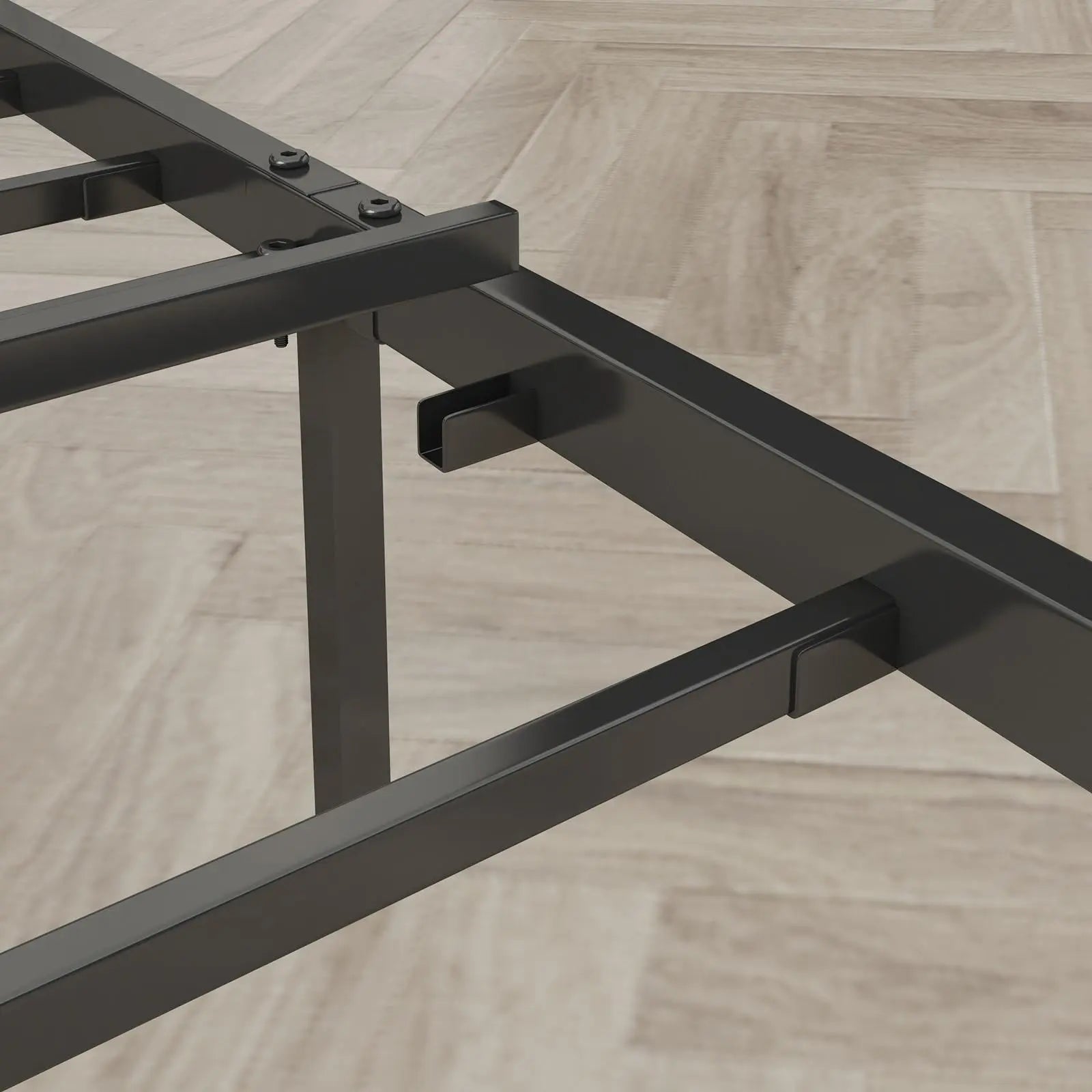 Full - Size，Full metal bed frame with charging headboard. - NOVA - HOME - FURNITURE