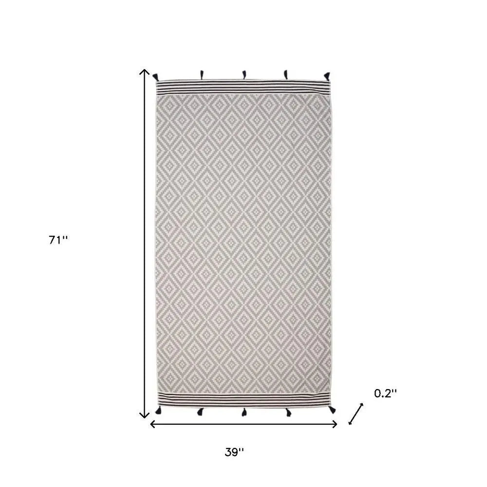 Gray Tribal Design Turkish Towel Beach Blanket - NOBLE HOME INTERIORS