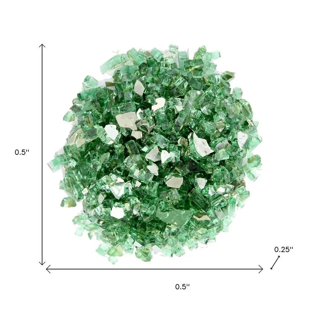 Green Round Reflective Fire Pit Glass - NOBLE HOME INTERIORS