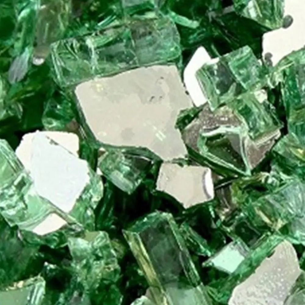 Green Round Reflective Fire Pit Glass - NOBLE HOME INTERIORS