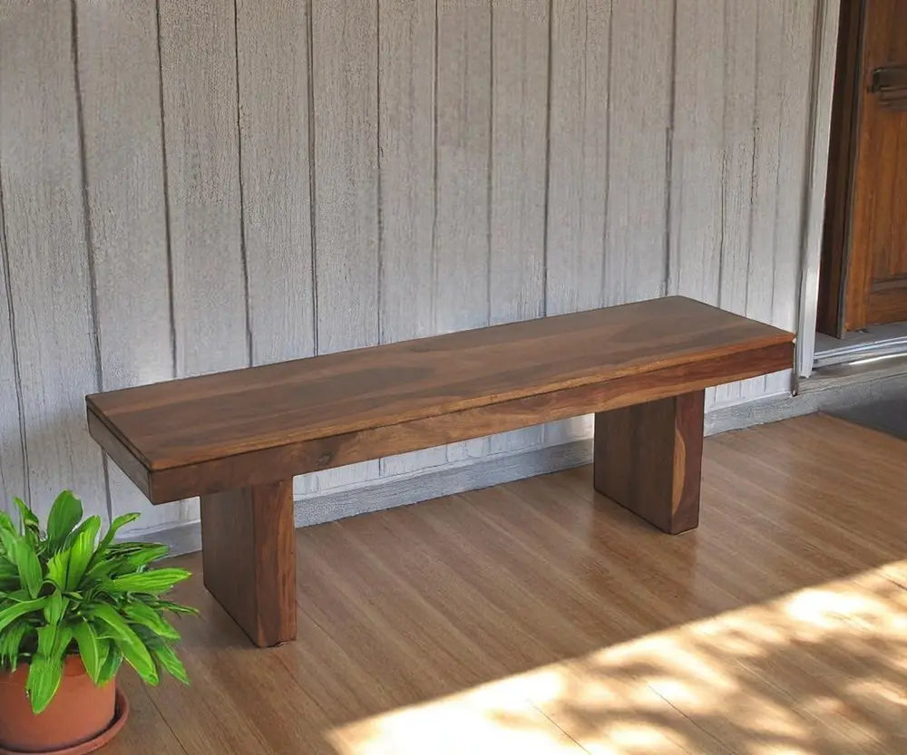 Modern Chunky Solid Wood Bench - NOBLE HOME INTERIORS