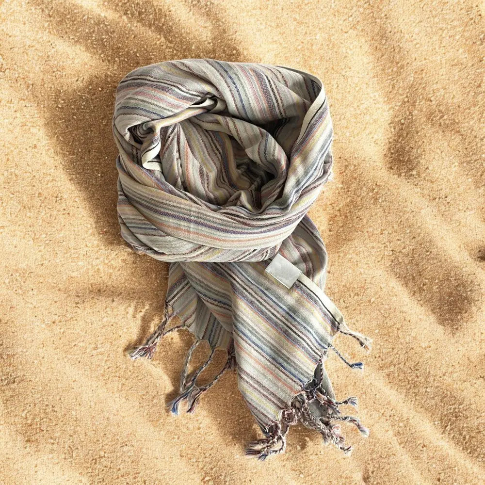 Multi Colored Striped Design Turkish Beach Blanket - NOBLE HOME INTERIORS