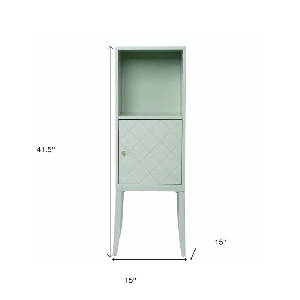 Pale Green Crosshatch Accent Storage Cabinet - NOVA HOME FURNITURE