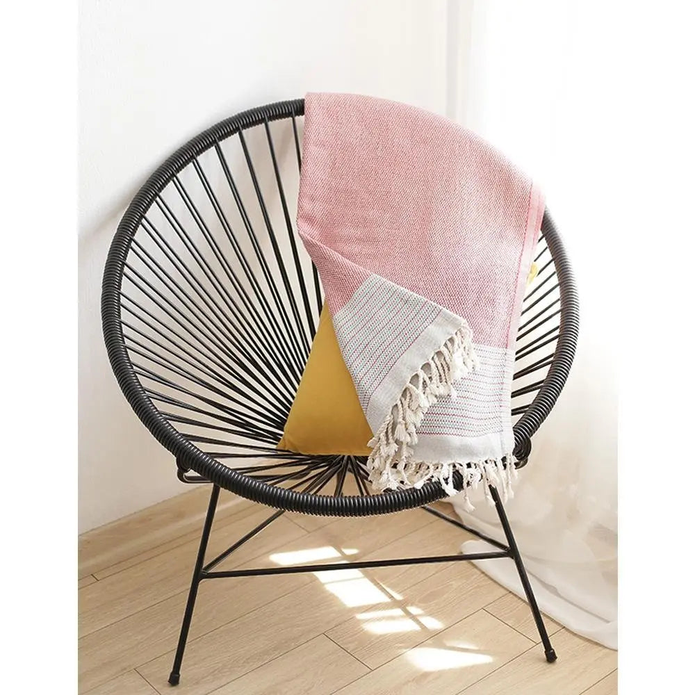 Red And White Checked Turkish Towel Or Throw Blanket - NOBLE HOME INTERIORS