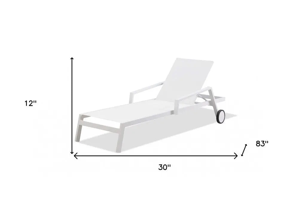 Set Of 2 White Modern Aluminum Chaise Lounges - NOBLE HOME INTERIORS