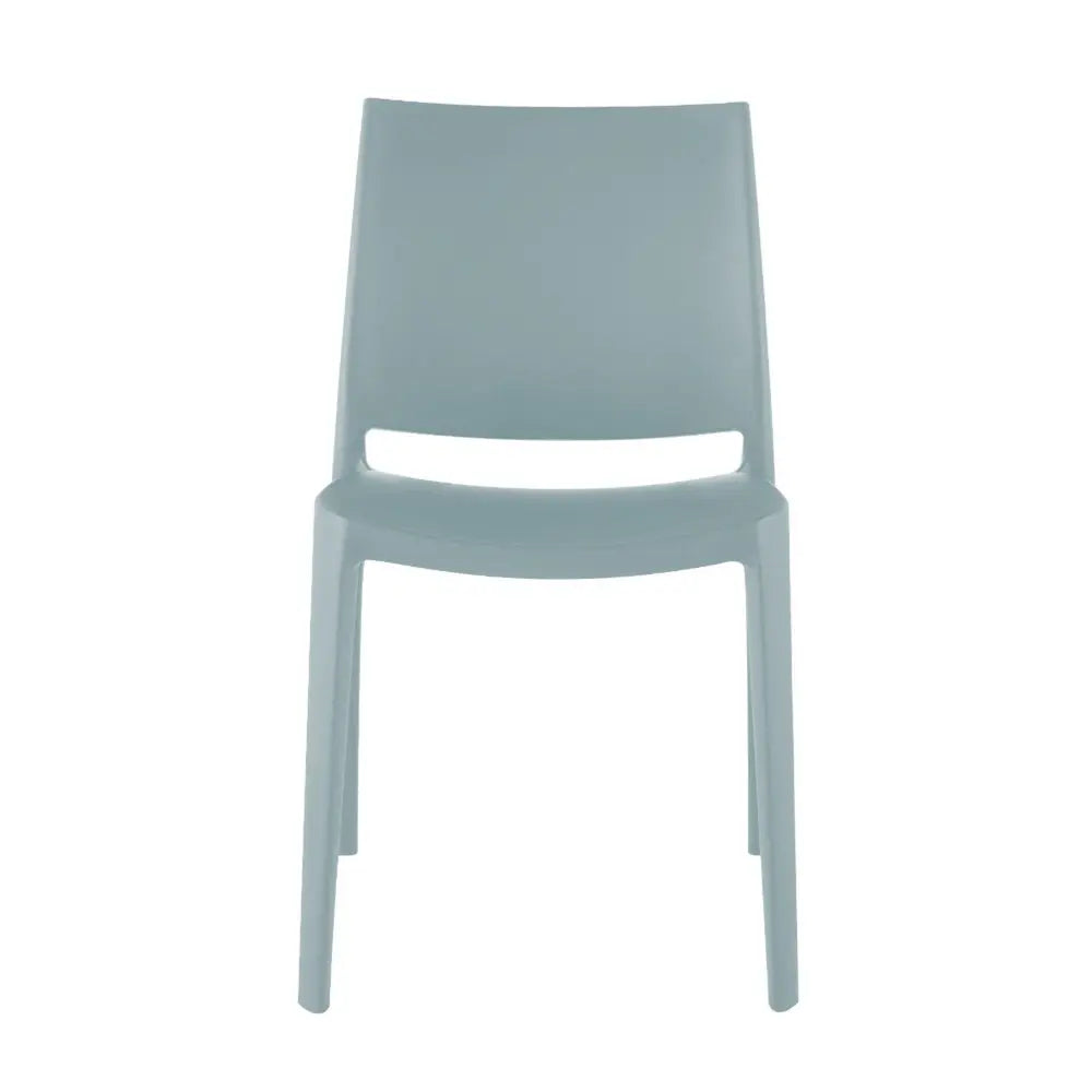 Set of Four Baby Blue Heavy Duty Plastic Outdoor Stacking Dining Chairs - NOBLE HOME INTERIORS