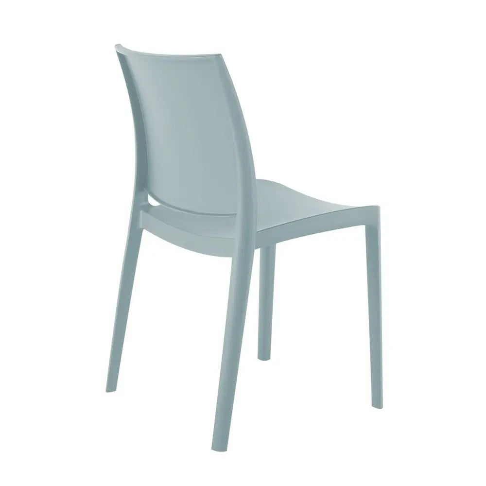 Set of Four Baby Blue Heavy Duty Plastic Outdoor Stacking Dining Chairs - NOBLE HOME INTERIORS
