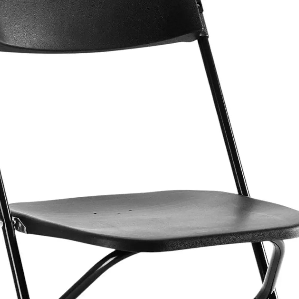 Set of Four Black Metal Outdoor Folding Stacking Dining Chairs - NOBLE HOME INTERIORS