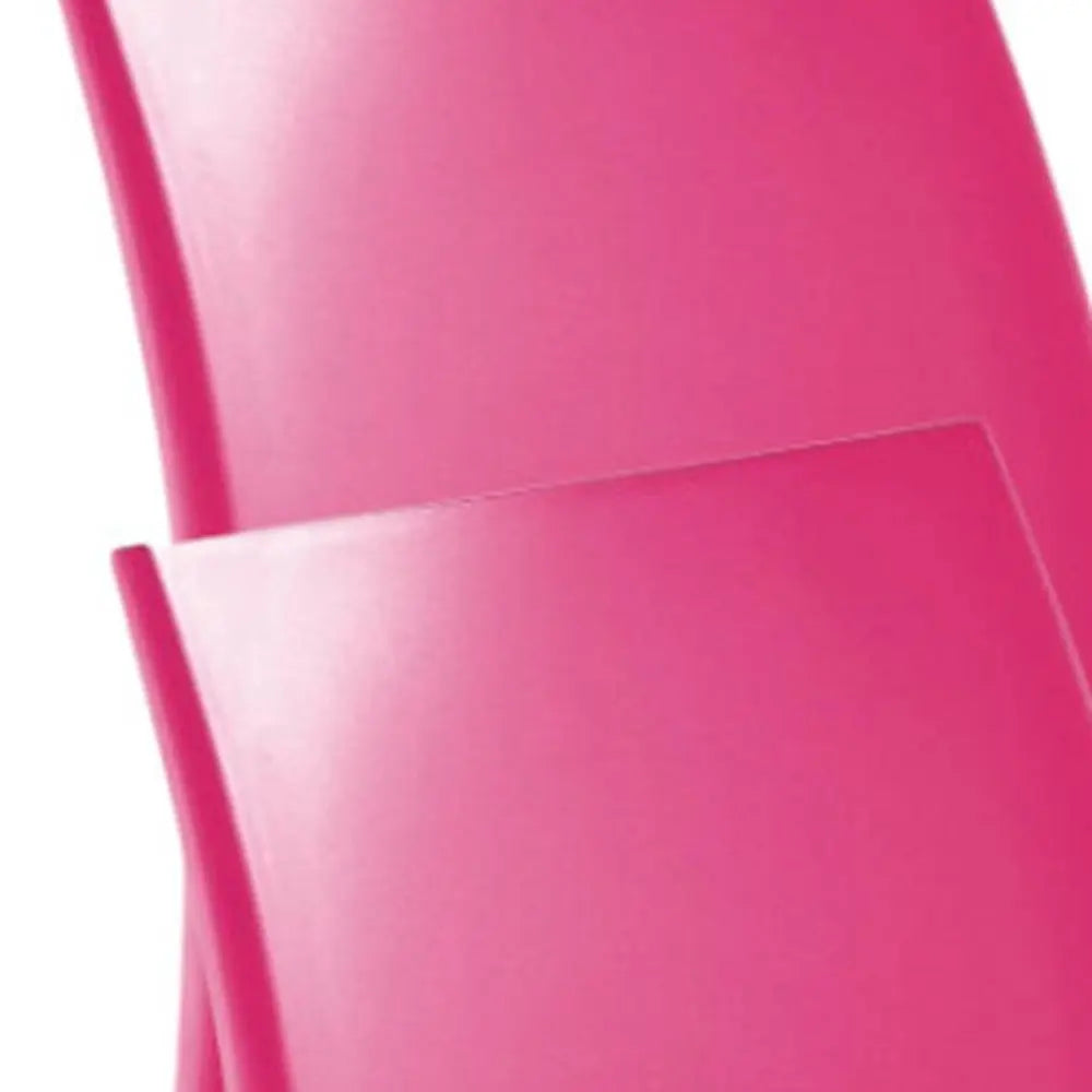 Set of Four Fuchsia Heavy Duty Plastic Outdoor Stacking Dining Chairs - NOBLE HOME INTERIORS