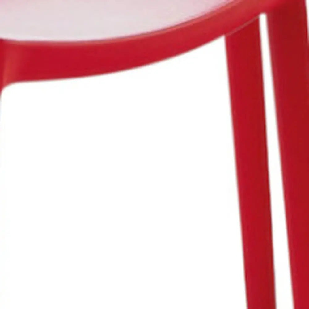 Set of Four Red Heavy Duty Plastic Outdoor Stacking Dining Chairs - NOBLE HOME INTERIORS
