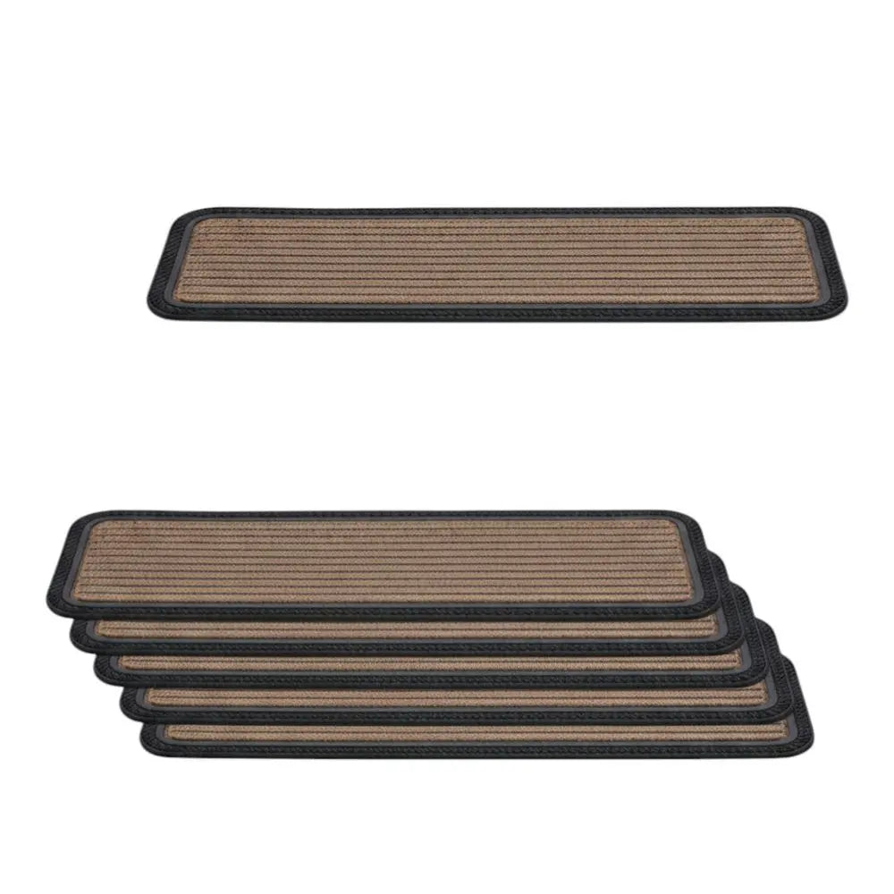 Set Of Six Black And Natural Polypropylene And Rubber Stair Treads - NOVA HOME FURNITURE