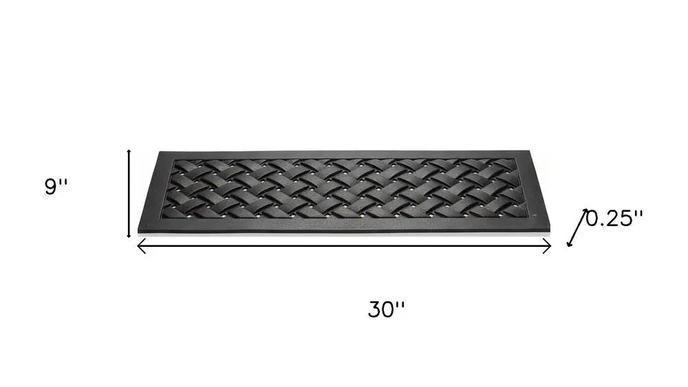 Set Of Six Black Lattice Outdoor Rubber Stair Treads - NOVA HOME FURNITURE