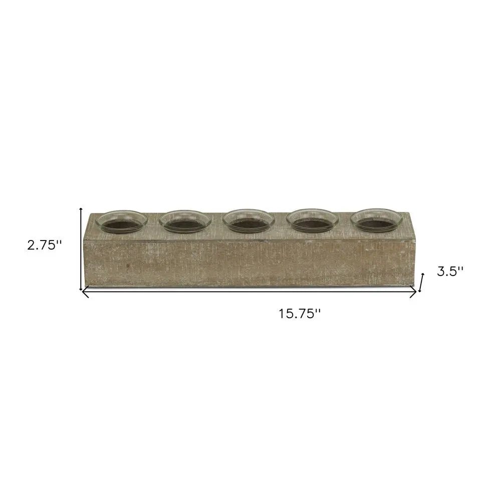 Set of Six Brown Solid Wood And Glass Additional Accessory - NOBLE HOME INTERIORS