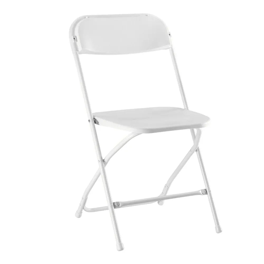 Set of Six White Metal Outdoor Folding Stacking Dining Chairs - NOBLE HOME INTERIORS