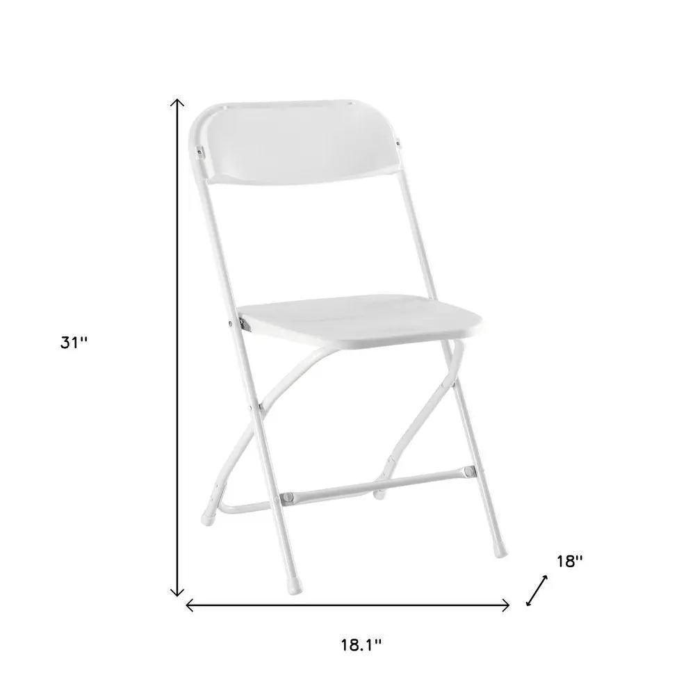 Set of Six White Metal Outdoor Folding Stacking Dining Chairs - NOBLE HOME INTERIORS