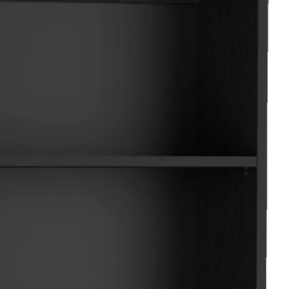 Set of Three Black Five Tier Bookcases with Two Doors - NOBLE HOME INTERIORS