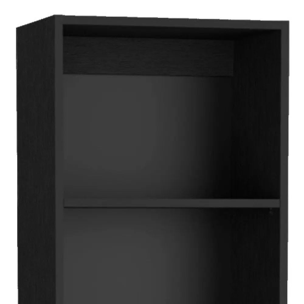 Set of Three Black Five Tier Bookcases with Two Doors - NOBLE HOME INTERIORS