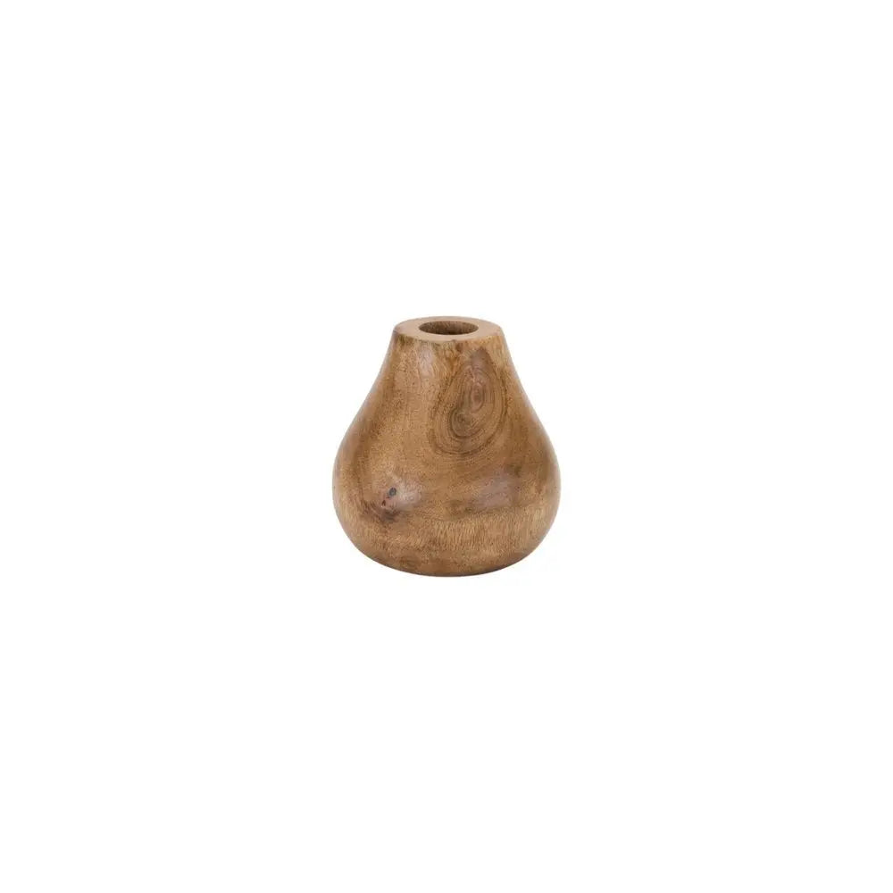 Set of Three Brown Wood Table Vase - NOBLE HOME INTERIORS