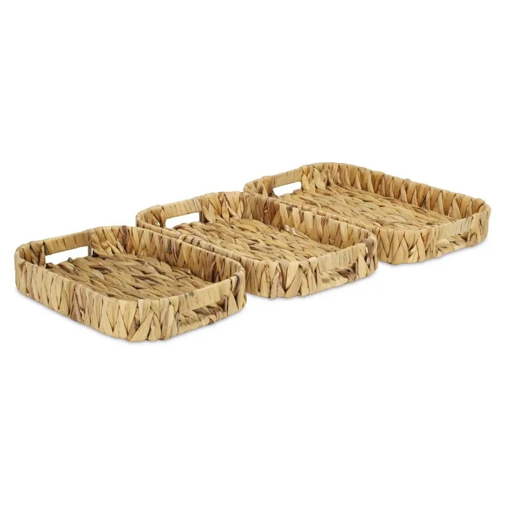 Set of Three Natural Water Hyacinth Basket - NOBLE HOME INTERIORS