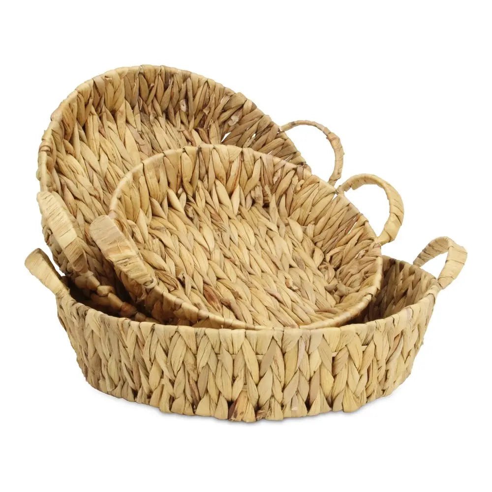 Set of Three Natural Water Hyacinth Basket - NOBLE HOME INTERIORS