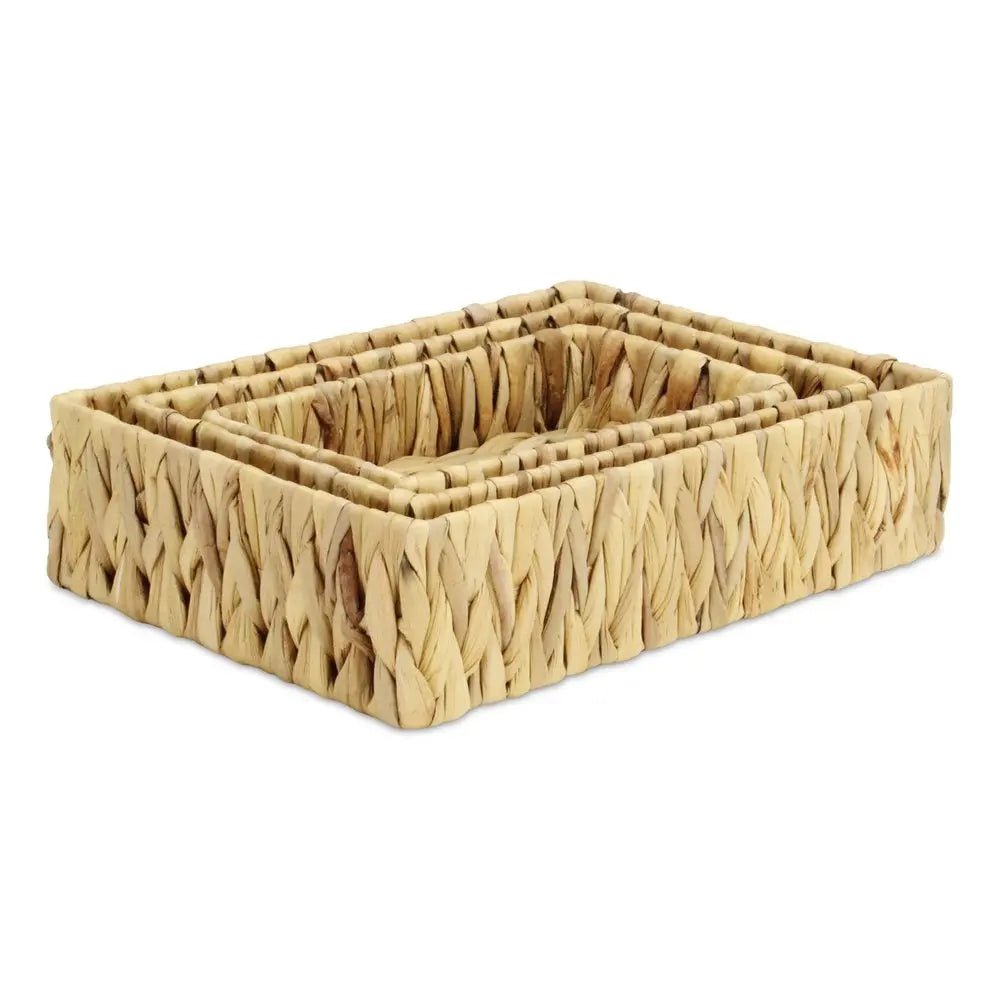 Set of Three Natural Water Hyacinth Basket - NOBLE HOME INTERIORS