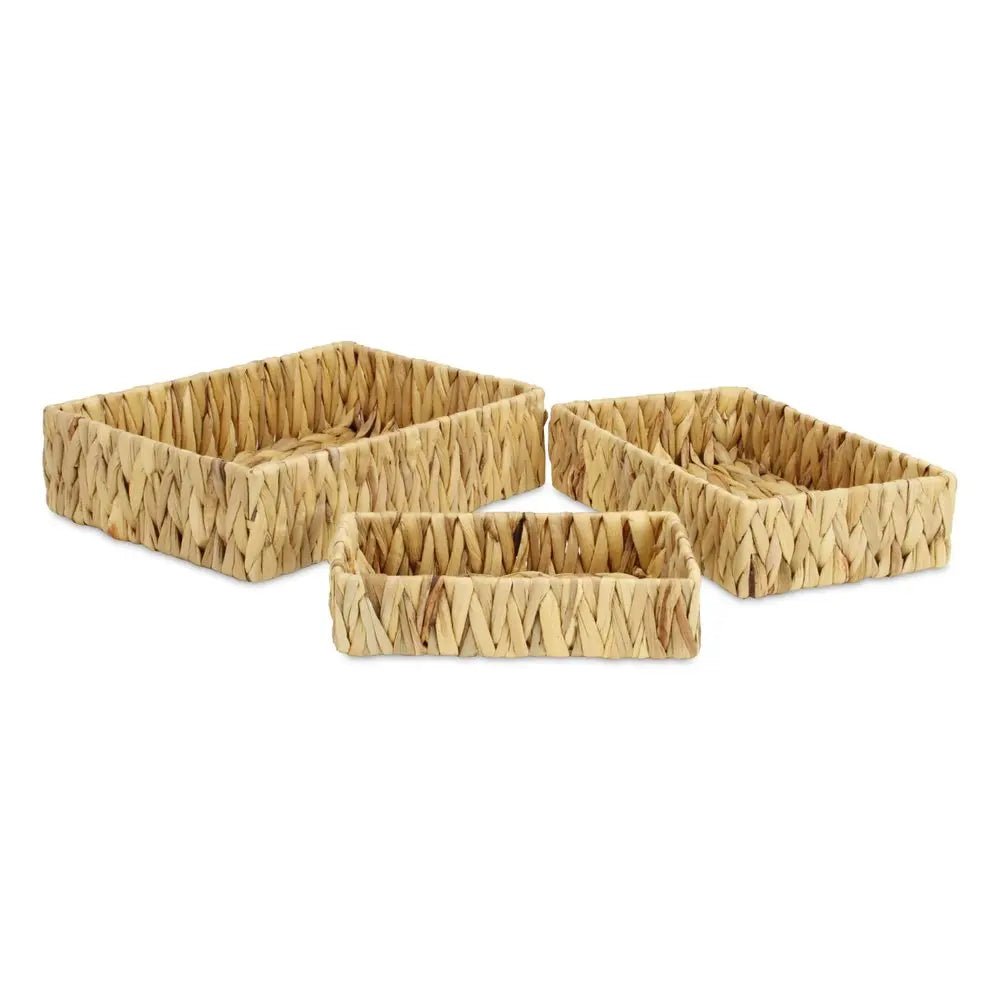 Set of Three Natural Water Hyacinth Basket - NOBLE HOME INTERIORS