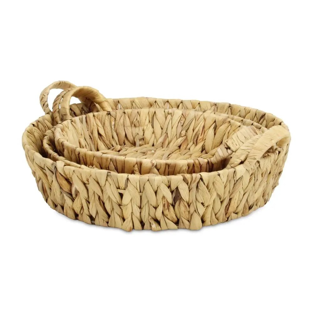 Set of Three Natural Water Hyacinth Basket - NOBLE HOME INTERIORS