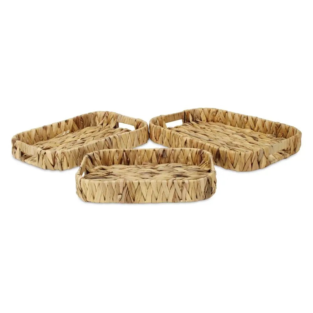 Set of Three Natural Water Hyacinth Basket - NOBLE HOME INTERIORS