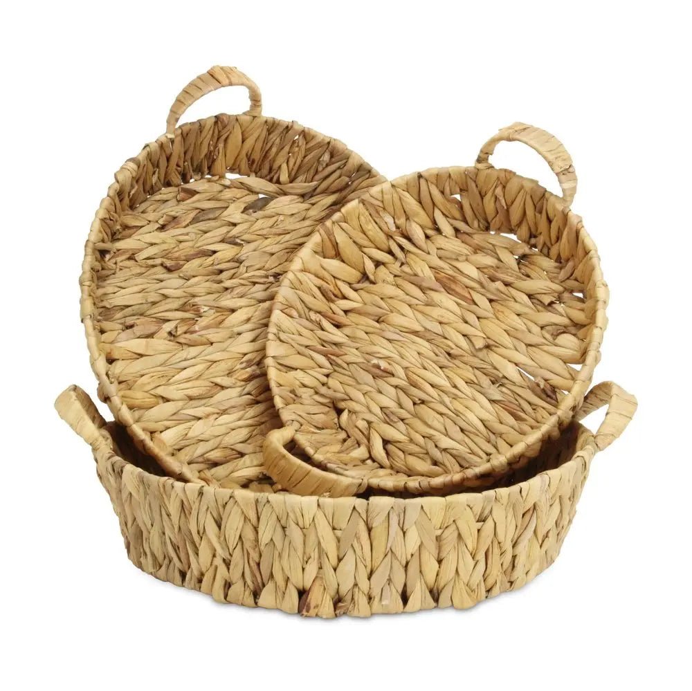 Set of Three Natural Water Hyacinth Basket - NOBLE HOME INTERIORS