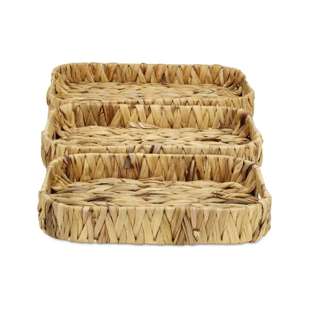 Set of Three Natural Water Hyacinth Basket - NOBLE HOME INTERIORS